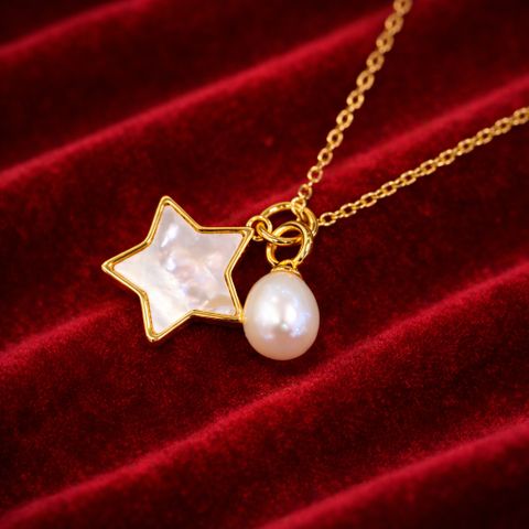 Bộ Trang Sức Dáng Ngôi Sao Xà Cừ Cao Cấp (Dây Chuyền, Hoa Tai, Nhẫn)