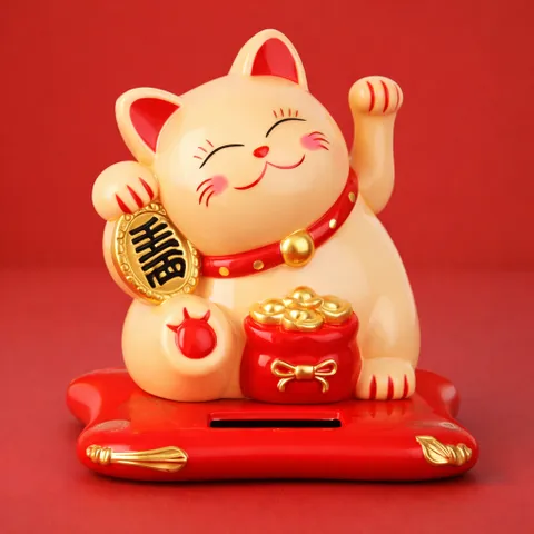Mô Hình Mèo Thần Tài (Maneki-neko) mini sử dụng năng lượng mặt trời
