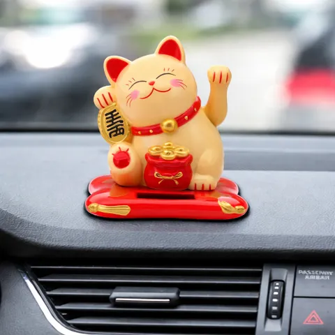 Mô Hình Mèo Thần Tài (Maneki-neko) mini sử dụng năng lượng mặt trời
