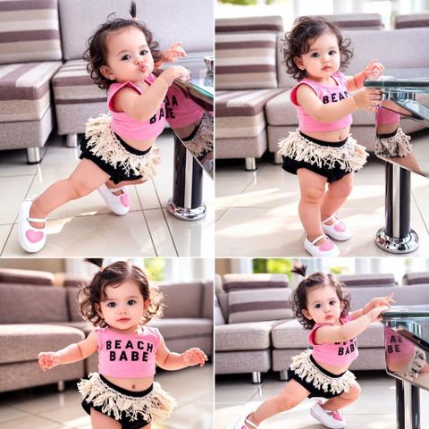 Độ bộ mùa hè bé gái Beach Babe kiểu dáng croptop