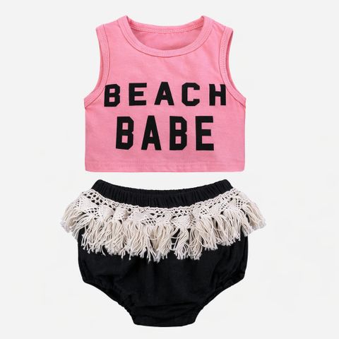 Độ bộ mùa hè bé gái Beach Babe kiểu dáng croptop