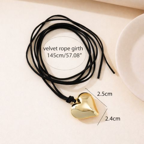 Vòng Cổ Double Heart Cord – Dây Chuyền Sợi Mảnh Charm Trái Tim Phồng Cao Cấp.
