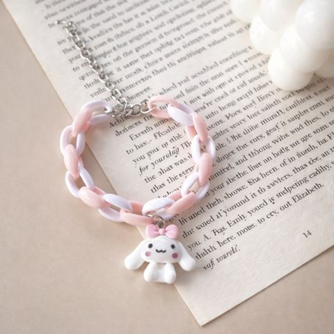 Vòng Tay Xích Nhựa Cinnamoroll Phối Màu Pastel – Lắc Tay Đôi Bạn Thân Phong Cách Y2K Cute.