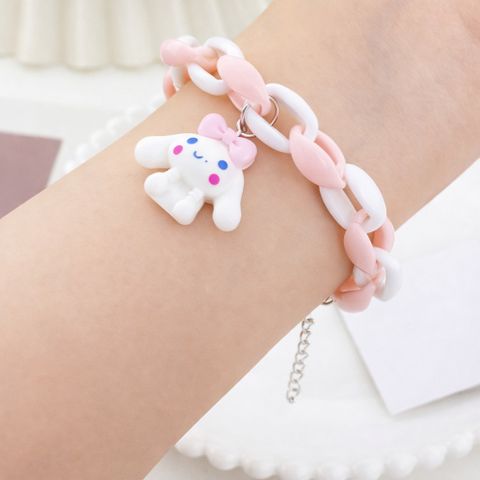 Vòng Tay Xích Nhựa Cinnamoroll Phối Màu Pastel – Lắc Tay Đôi Bạn Thân Phong Cách Y2K Cute.