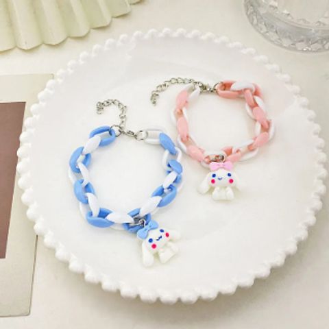 Vòng Tay Xích Nhựa Cinnamoroll Phối Màu Pastel – Lắc Tay Đôi Bạn Thân Phong Cách Y2K Cute.