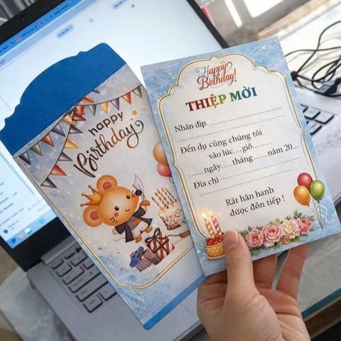 Mẫu thiệp mời sinh nhật - thôi nôi
