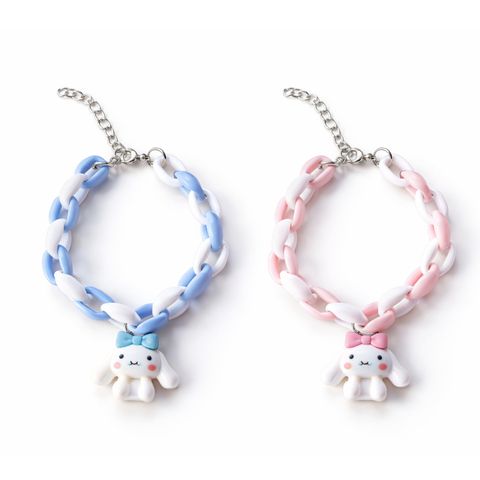 Vòng Tay Xích Nhựa Cinnamoroll Phối Màu Pastel – Lắc Tay Đôi Bạn Thân Phong Cách Y2K Cute.
