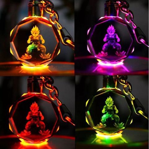 Móc khóa Songoku có đèn led đổi màu
