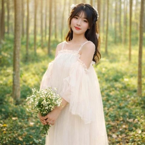 Đầm công chúa trễ vai đính cườm