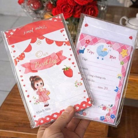 Thiệp mời sinh nhật phong cách dễ thương