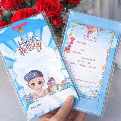 Thiệp mời sinh nhật phong cách dễ thương