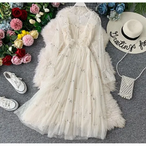 Đầm Ulzzang công chúa đính kim tuyến