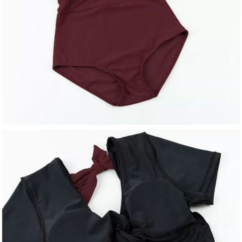 Bikini một mãnh khoét ngực đỏ đen