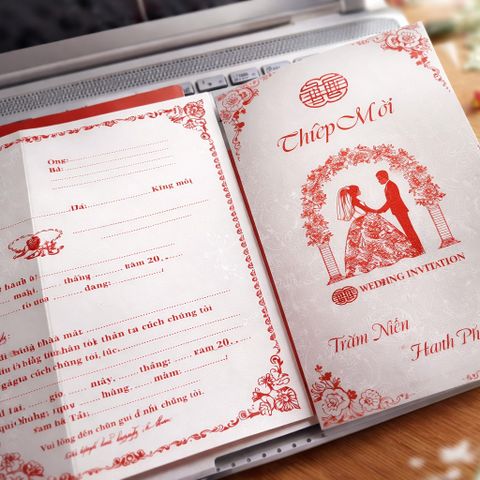 Thiệp mời cưới ghi tay mẫu TM010