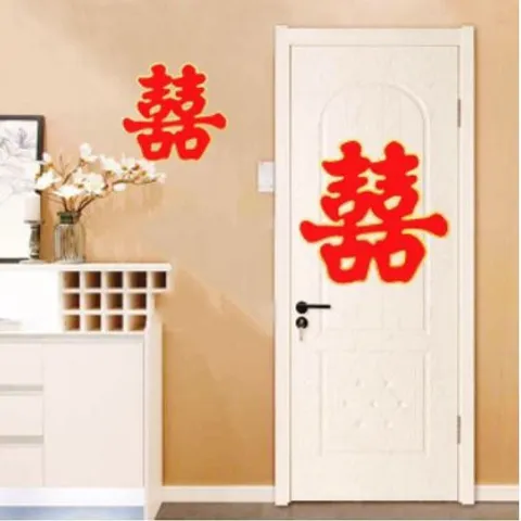 Chữ hỉ nhung bằng xốp trang trí trong ngày cưới