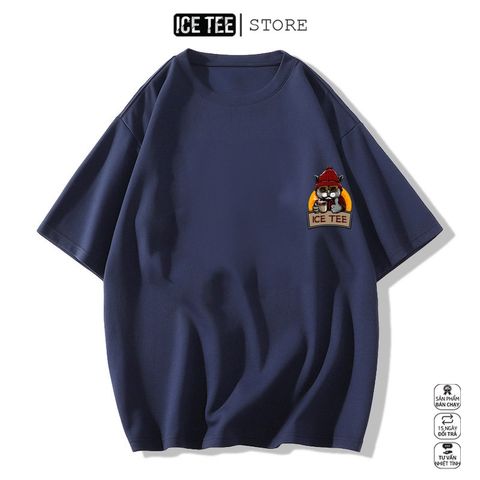 Áo Thun Nữ, Áo Phông Nam Nữ Unisex Tay Lỡ ICETEE Mã i44 Hình in Mèo Icetee Cute Chất Cotton Form Rộng Phong Cách Ulzzang