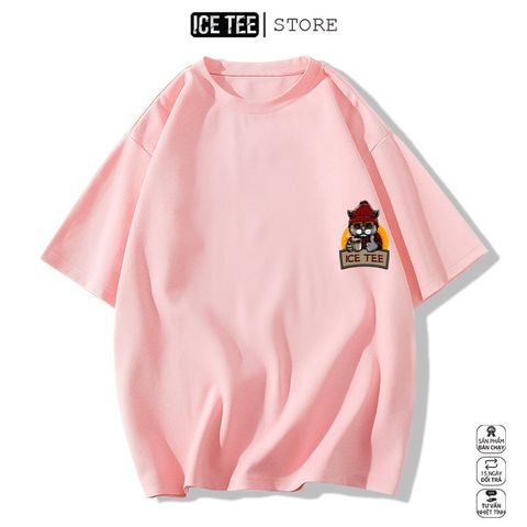 Áo Thun Nữ, Áo Phông Nam Nữ Unisex Tay Lỡ ICETEE Mã i44 Hình in Mèo Icetee Cute Chất Cotton Form Rộng Phong Cách Ulzzang
