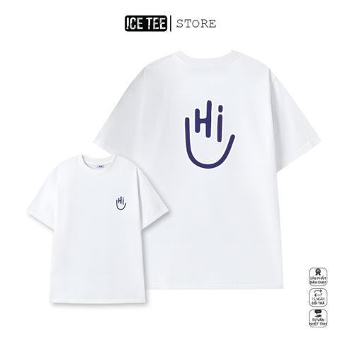 Áo Thun Nữ, Áo Phông Nam Nữ Unisex Tay Lỡ ICETEE Mã i26 Hình in 2 mặt say Hi Chất Cotton Form Rộng Phong Cách Ulzzang
