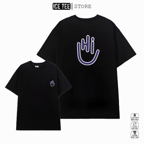 Áo Thun Nữ, Áo Phông Nam Nữ Unisex Tay Lỡ ICETEE Mã i26 Hình in 2 mặt say Hi Chất Cotton Form Rộng Phong Cách Ulzzang