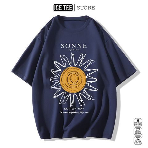 Áo Thun Nữ, Áo Phông Nam Nữ Unisex Tay Lỡ ICETEE Mã i39 Hình in Sonne Cute Chất Cotton Form Rộng Phong Cách Ulzzang