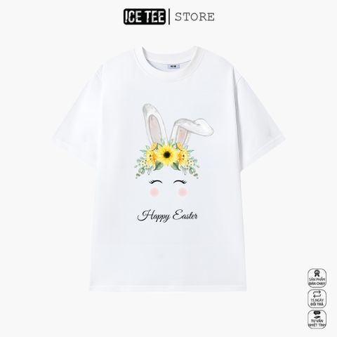 Áo Thun Nữ,Áo Phông Nam Nữ Unisex Tay Lỡ ICETEE Mã i11 Hình in Happy Eater Cute Chất Cotton Form Rộng Phong Cách Ulzzang