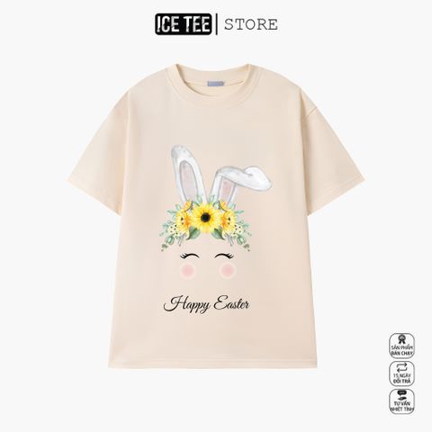 Áo Thun Nữ,Áo Phông Nam Nữ Unisex Tay Lỡ ICETEE Mã i11 Hình in Happy Eater Cute Chất Cotton Form Rộng Phong Cách Ulzzang