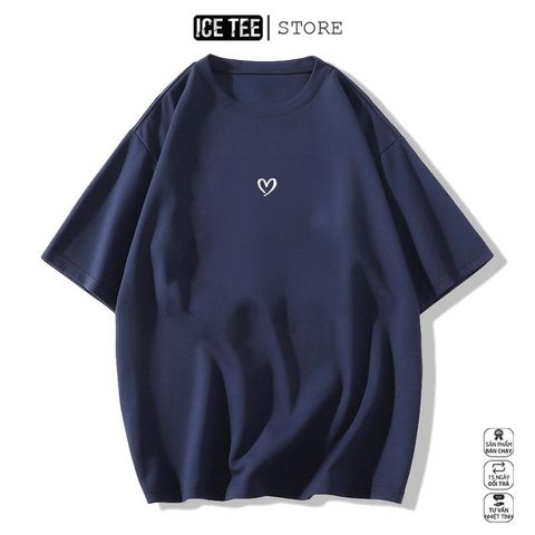 Áo Thun Nữ, Áo Phông Nam Nữ Unisex Tay Lỡ ICETEE Mã i56 Hình in Mini Heart Cute Chất Cotton Form Rộng Phong Cách Ulzzang