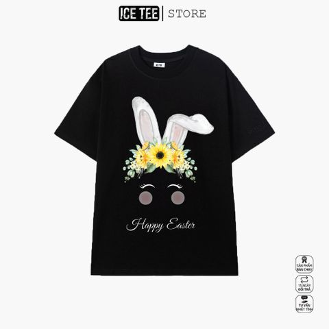 Áo Thun Nữ,Áo Phông Nam Nữ Unisex Tay Lỡ ICETEE Mã i11 Hình in Happy Eater Cute Chất Cotton Form Rộng Phong Cách Ulzzang