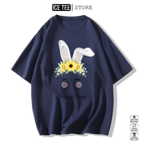 Áo Thun Nữ,Áo Phông Nam Nữ Unisex Tay Lỡ ICETEE Mã i11 Hình in Happy Eater Cute Chất Cotton Form Rộng Phong Cách Ulzzang