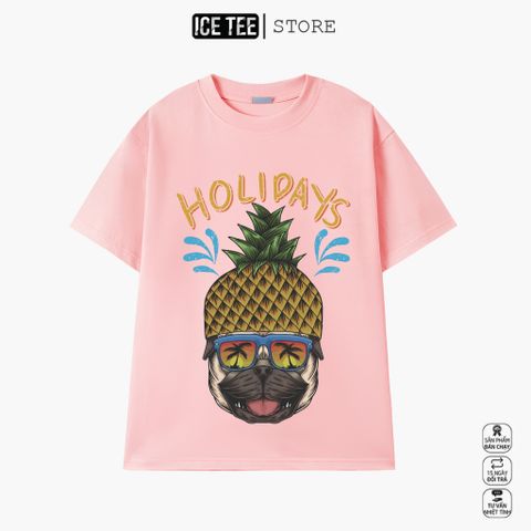 Áo Thun PitBull Holidays ICETEE i05 Unisex Cottton Co Giãn, Áo Phông Tay Lỡ Cổ Tròn Form Oversize Thời Trang Nam Nữ