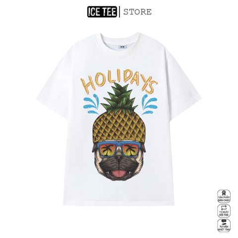 Áo Thun PitBull Holidays ICETEE i05 Unisex Cottton Co Giãn, Áo Phông Tay Lỡ Cổ Tròn Form Oversize Thời Trang Nam Nữ