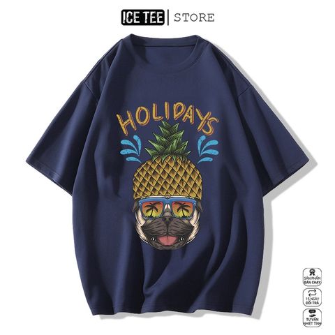 Áo Thun PitBull Holidays ICETEE i05 Unisex Cottton Co Giãn, Áo Phông Tay Lỡ Cổ Tròn Form Oversize Thời Trang Nam Nữ