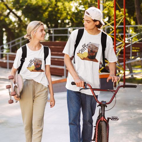 Áo Thun Nữ, Áo Phông Nam Nữ Unisex Tay Lỡ ICETEE Mã i30 Hình in Cốc Cafe Cute Chất Cotton Form Rộng Phong Cách Ulzzang