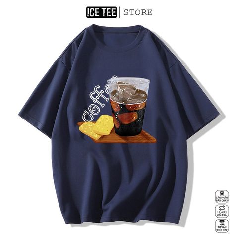 Áo Thun Nữ, Áo Phông Nam Nữ Unisex Tay Lỡ ICETEE Mã i30 Hình in Cốc Cafe Cute Chất Cotton Form Rộng Phong Cách Ulzzang