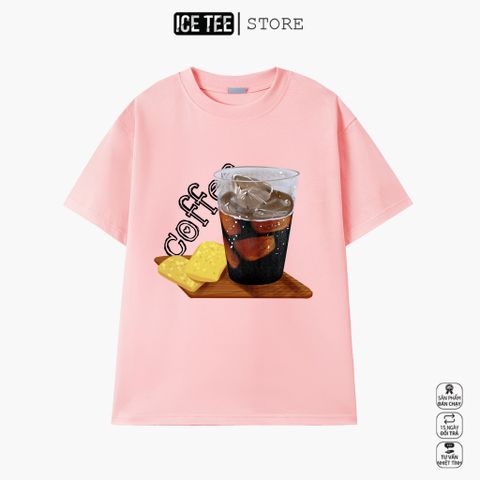 Áo Thun Nữ, Áo Phông Nam Nữ Unisex Tay Lỡ ICETEE Mã i30 Hình in Cốc Cafe Cute Chất Cotton Form Rộng Phong Cách Ulzzang