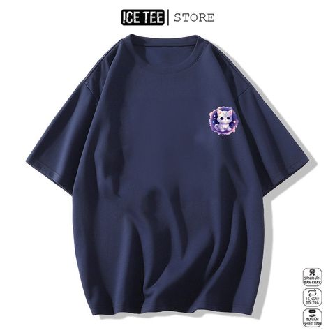 Áo Thun Nữ, Áo Phông Nam Nữ Unisex Tay Lỡ ICETEE Mã i48 Hình in Yummy Cat Cute Chất Cotton Form Rộng Phong Cách Ulzzang