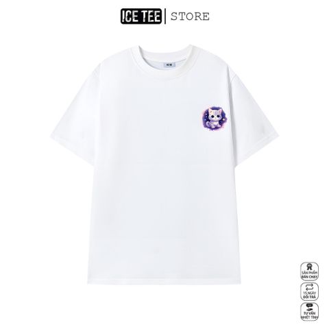 Áo Thun Nữ, Áo Phông Nam Nữ Unisex Tay Lỡ ICETEE Mã i48 Hình in Yummy Cat Cute Chất Cotton Form Rộng Phong Cách Ulzzang