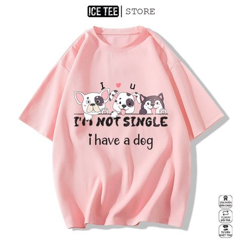 Áo Thun Nữ, Áo Phông Nam Nữ Unisex Tay Lỡ ICETEE Mã i55 Hình in Cún con Cute Chất Cotton Form Rộng Phong Cách Ulzzang