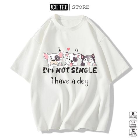 Áo Thun Nữ, Áo Phông Nam Nữ Unisex Tay Lỡ ICETEE Mã i55 Hình in Cún con Cute Chất Cotton Form Rộng Phong Cách Ulzzang