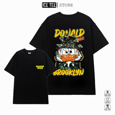 Áo Thun Nữ, Áo Phông Nam Nữ Unisex Tay Lỡ ICETEE Mã i20 Hình in vịt chiến Cute Chất Cotton Form Rộng Phong Cách Ulzzang