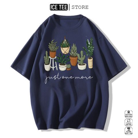 Áo Thun Nữ, Áo Phông Nam Nữ Unisex Tay Lỡ ICETEE Mã i37 Hình in Xương Rồng Chất Cute Cotton Form Rộng Phong Cách Ulzzang