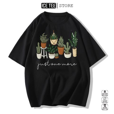 Áo Thun Nữ, Áo Phông Nam Nữ Unisex Tay Lỡ ICETEE Mã i37 Hình in Xương Rồng Chất Cute Cotton Form Rộng Phong Cách Ulzzang