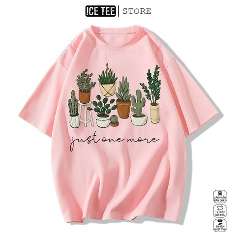 Áo Thun Nữ, Áo Phông Nam Nữ Unisex Tay Lỡ ICETEE Mã i37 Hình in Xương Rồng Chất Cute Cotton Form Rộng Phong Cách Ulzzang