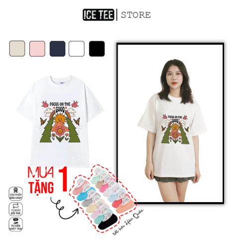 Áo Thun Nữ, Áo Phông Nam Nữ Unisex Tay Lỡ ICETEE Mã i22 Hình in mùa hè Cute Chất Cotton Form Rộng Phong Cách Ulzzang
