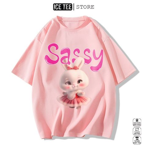 Áo Thun Nữ, Áo Phông Nam Nữ Unisex Tay Lỡ ICETEE Mã i51 Hình in SaSSy Cute Chất Cotton Form Rộng Phong Cách Ulzzang