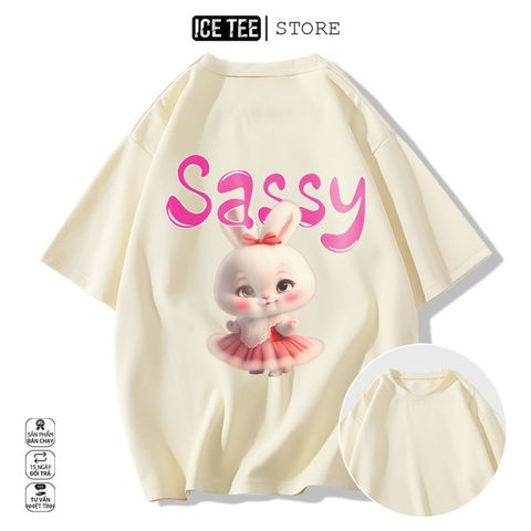 Áo Thun Nữ, Áo Phông Nam Nữ Unisex Tay Lỡ ICETEE Mã i51 Hình in SaSSy Cute Chất Cotton Form Rộng Phong Cách Ulzzang