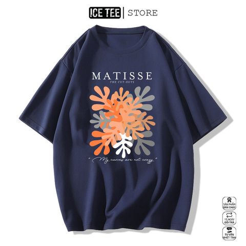 Áo Thun Nữ, Áo Phông Nam Nữ Unisex Tay Lỡ ICETEE Mã i35 Hình in Matisse Cute Chất Cotton Form Rộng Phong Cách Ulzzang