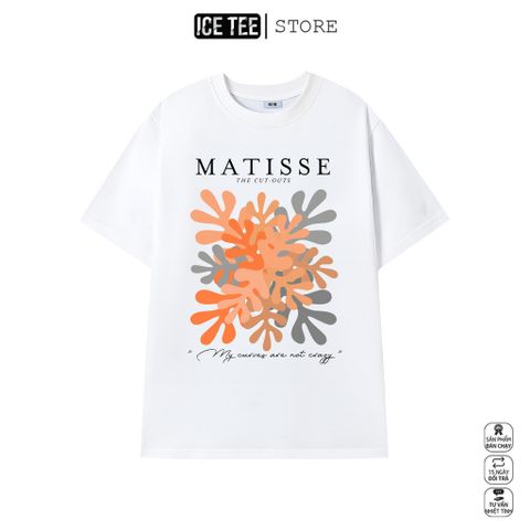 Áo Thun Nữ, Áo Phông Nam Nữ Unisex Tay Lỡ ICETEE Mã i35 Hình in Matisse Cute Chất Cotton Form Rộng Phong Cách Ulzzang