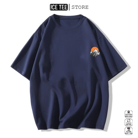 Áo Thun Nữ, Áo Phông Nam Nữ Unisex Tay Lỡ ICETEE Mã i42 Hình in Núi Phú Sĩ Cute Chất Cotton Form Rộng Phong Cách Ulzzang