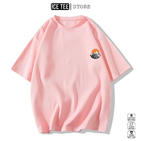 Áo Thun Nữ, Áo Phông Nam Nữ Unisex Tay Lỡ ICETEE Mã i42 Hình in Núi Phú Sĩ Cute Chất Cotton Form Rộng Phong Cách Ulzzang